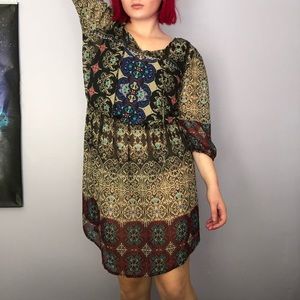 Semi-sheer, patterned dress